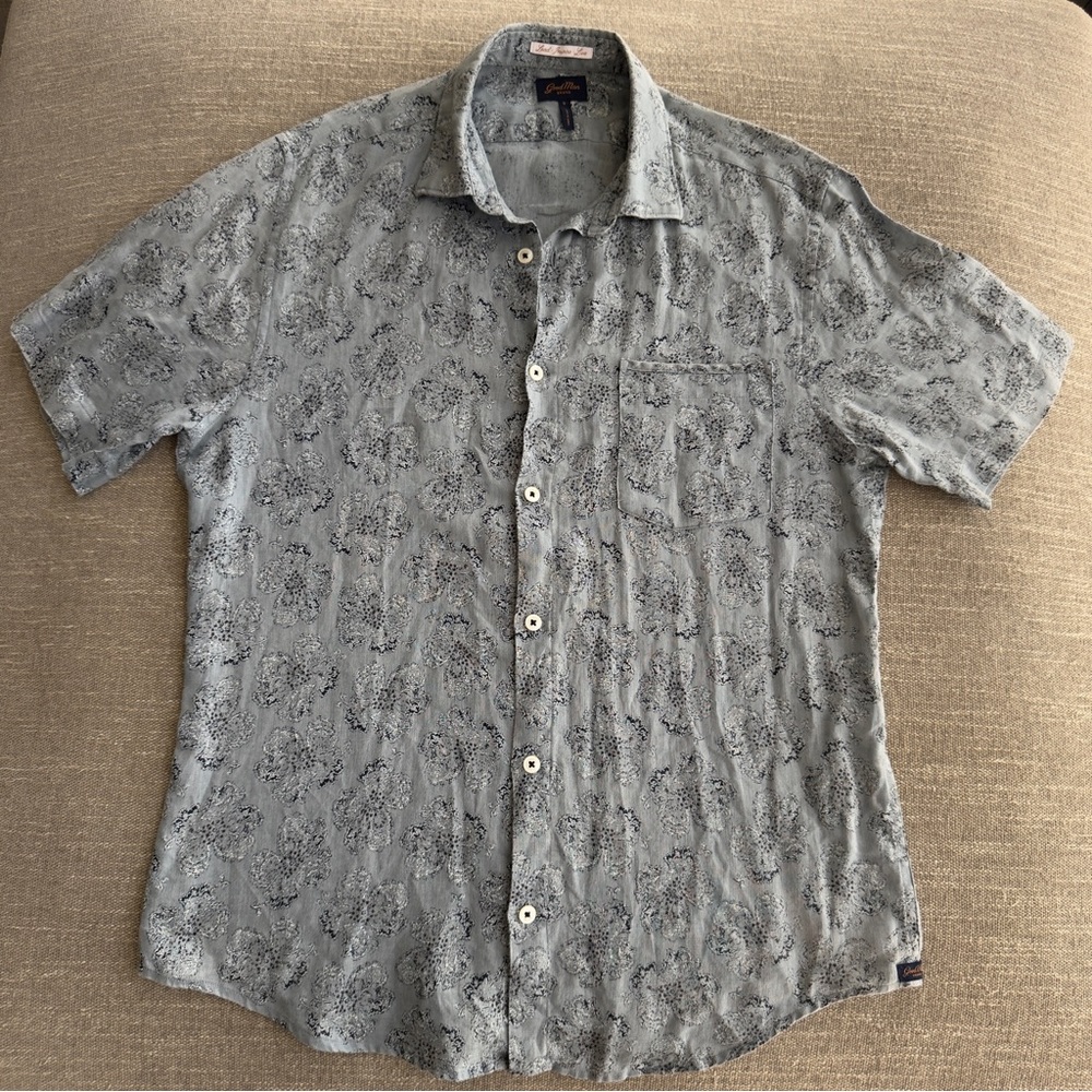 Good Man Brand Light Gray Patterned Button Down Shirt